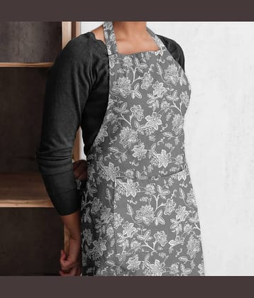 Oasis Hometex Cotton Blend Printed Kitchen Apron with 1 Center Pocket ( Pack of 1 )