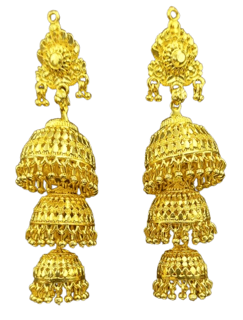 Attractive Sister Bridal Bliss Ethereal Elegance Gold plated Earrings | Handcrafted Wedding Jewelry