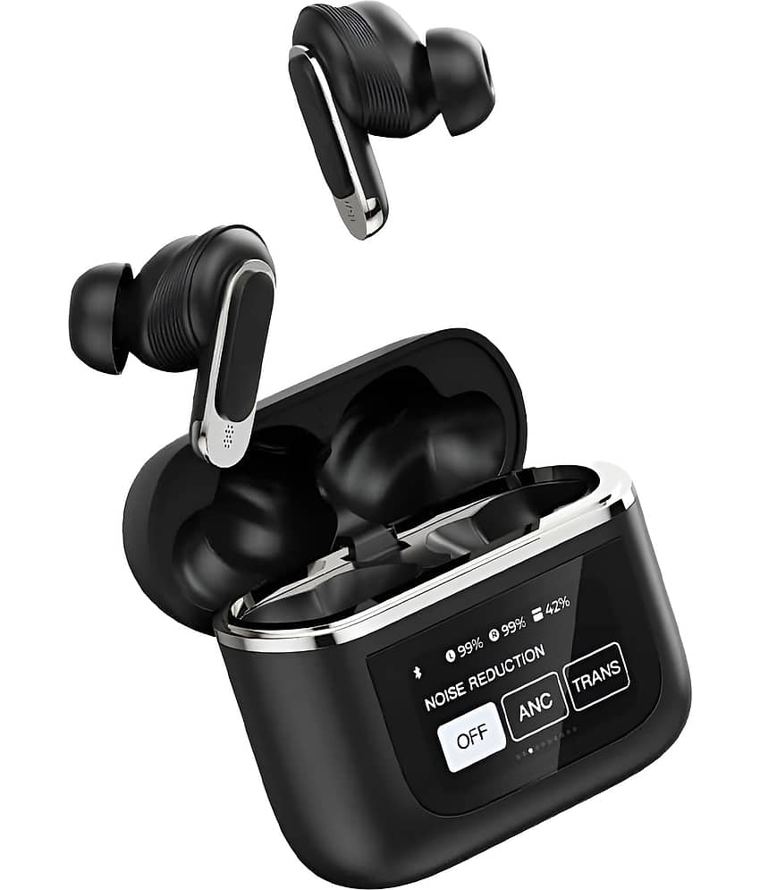 COREGENIX V8 TouchScreenEarbud Bluetooth True Wireless (TWS) In Ear 32 Hours Playback Active Noise cancellation IPX4(Splash & Sweat Proof) Black