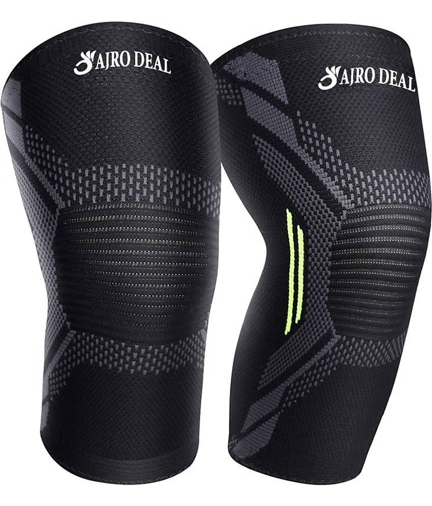 AJRO DAEL Black Knee Support ( Pack of 2 )