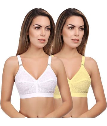 Eve's Beauty Pack of 2 Cotton Non Padded Women's Vintage Bra ( Multi Color )