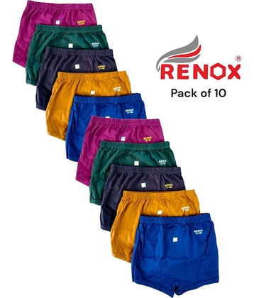 Renox Pack of 10 Boys Cotton Trunks ( Multicolor 10 )