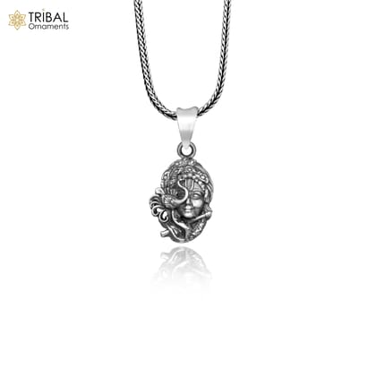 925 sterling silver lord Krishna Pendant   tribal jewellery nsp1036-Only Pendant