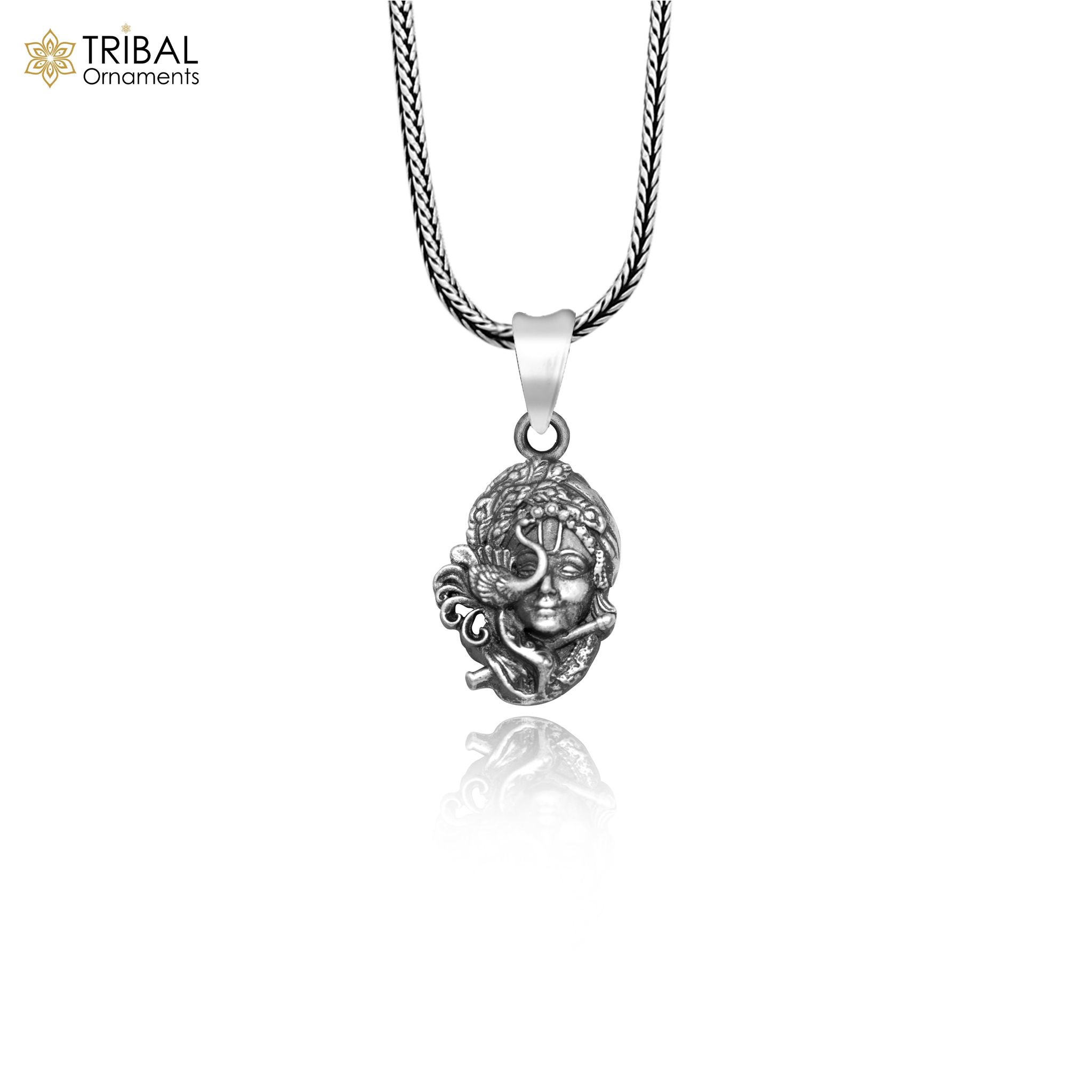 925 sterling silver lord Krishna Pendant   tribal jewellery nsp1036-Only Pendant