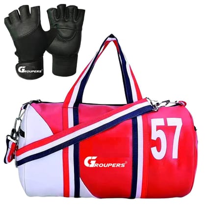 GROUPERS Duffle PU Leather Bag with Wrist BandlGym Bags