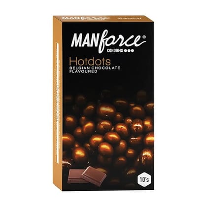 MANFORCE Premium Hotdots Belgian Chocolate Condoms with Bigger Dots - 10 Pieces x Pack of 3 Condom (Set of 3 30 Sheets)