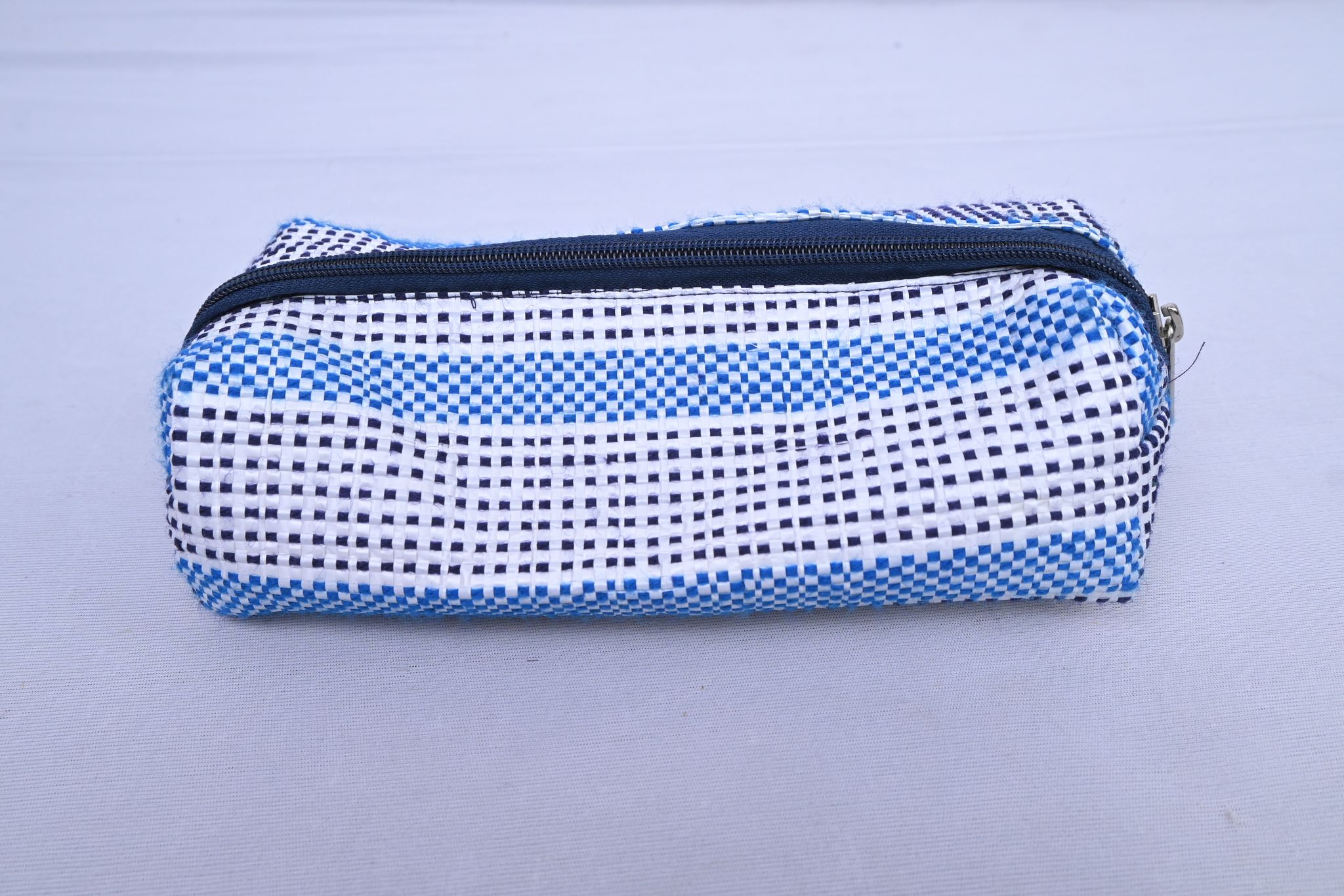 Handwoven Taat Fabric Pencil Pouch with Zip Closure