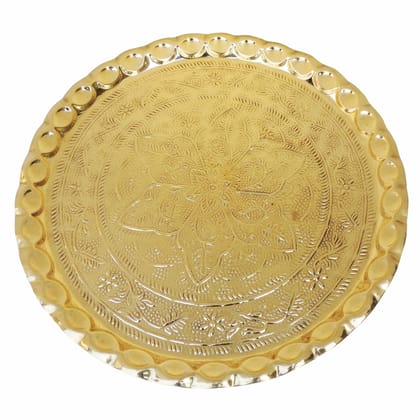 Brass Thali  Flower Design (ZMAS203 C)