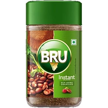 BRU Instant Coffee Powder - Rich Aroma Granules, 50 g Bottle