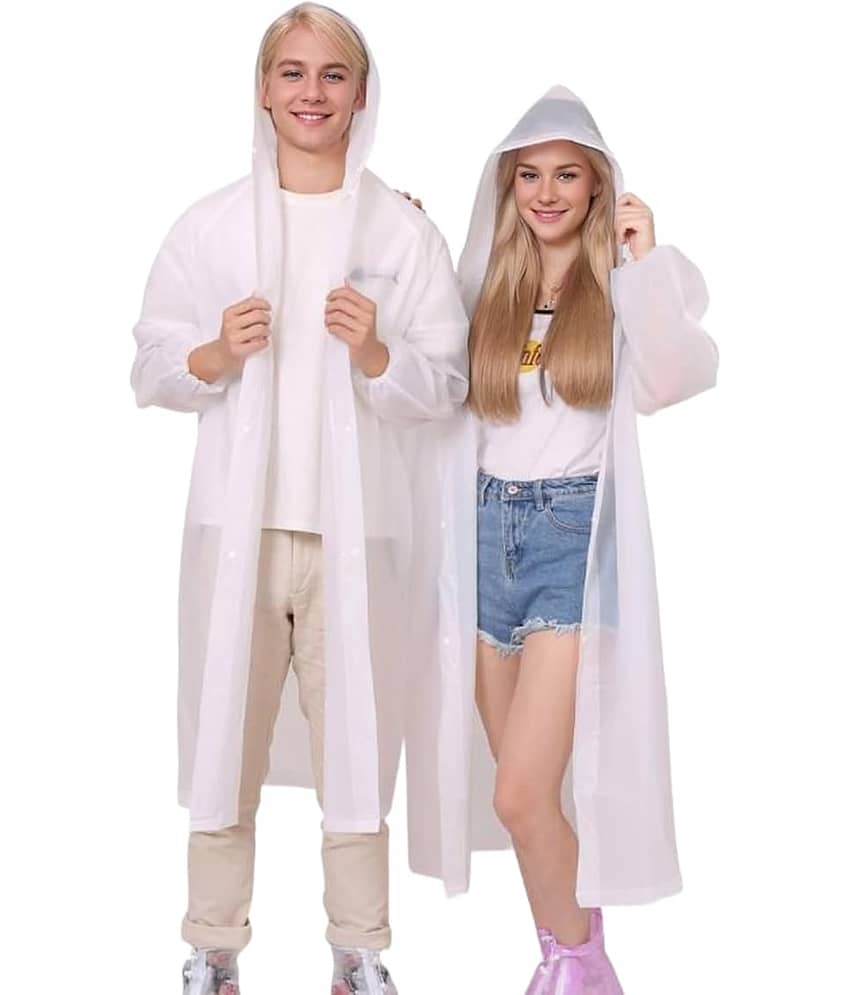 Infispace White PVC Men's Raincoat ( Pack of 1 )