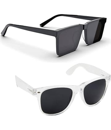 Elligator Multicolor Rectangular Sunglasses ( Pack of 2 )