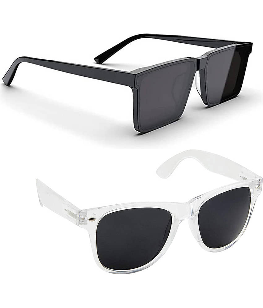 Elligator Multicolor Rectangular Sunglasses ( Pack of 2 )