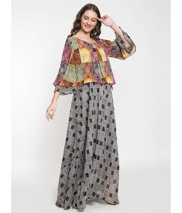 ELTHIA - Grey Georgette Women's Gown ( Pack of 1 )