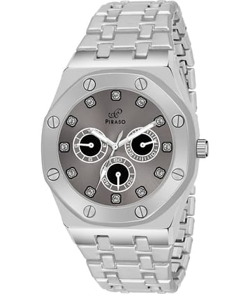 PIRASO Silver Stainless Steel Analog Men's Watch