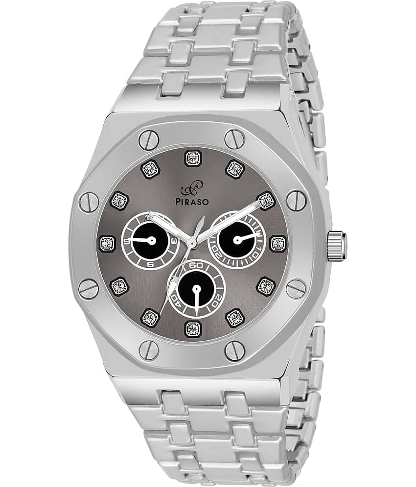 PIRASO Silver Stainless Steel Analog Men's Watch