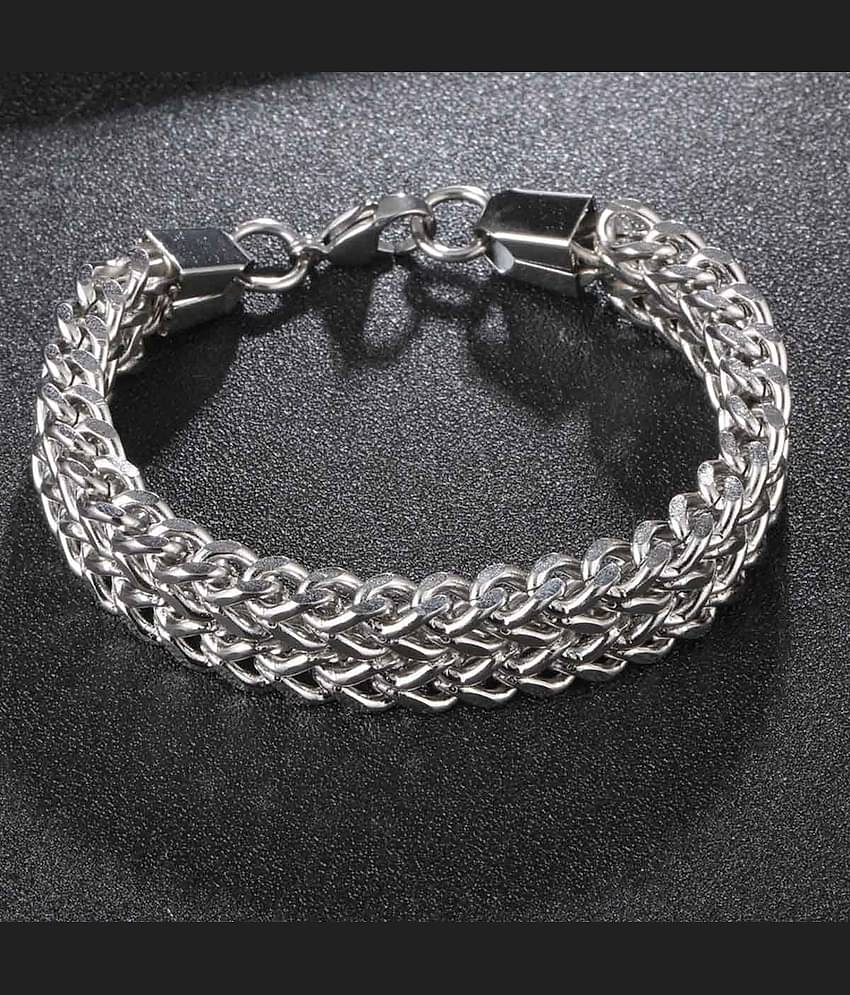 The Jewelbox Silver Stainless Steel Bracelets