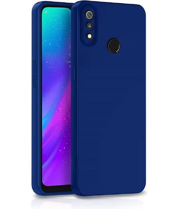 Case Vault Covers - Blue Silicon Plain Cases Compatible For Realme 3 Pro ( Pack of 1 )