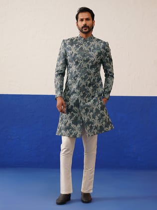 Floral jacquard Indowestern set-XS/36 / Indo Pant Pajama Set