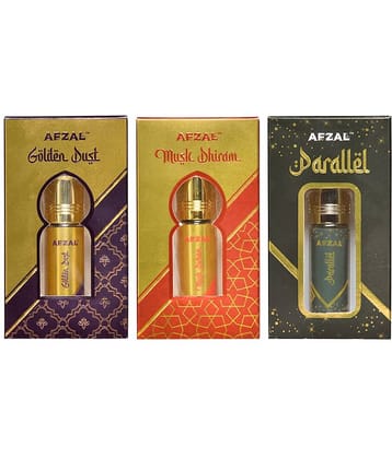 AFZAL GOLDEN DUST MUSK DHIRAM PARALLEL 6ML ATTAR ROLL ON PK3
