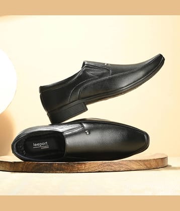 Leeport Black Men's Slip On Formal Shoes