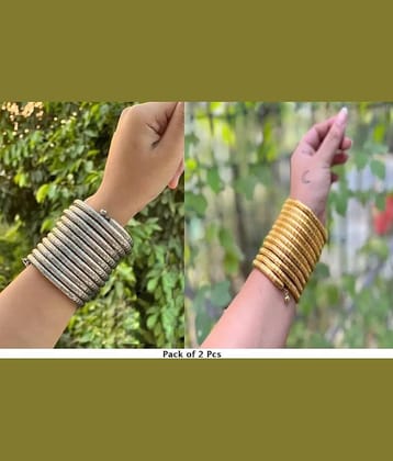 Samridhi DC Silver Bangle ( Pack of 2 )