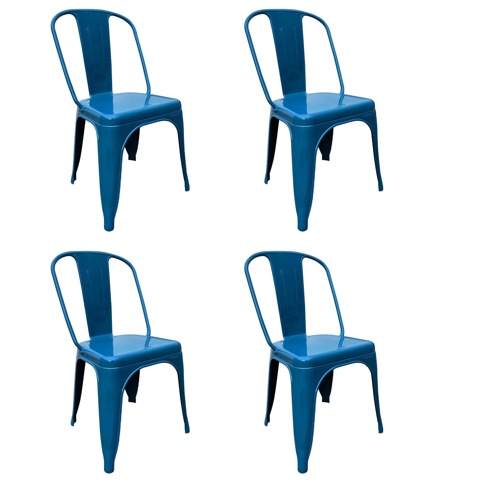 Supreme Furniture Ocean Plastic Armless Chairs for Home, Dining, Hotel and Cafeteria | D.I.Y | Durable & Lightweight | 120kg Load Capacity, Child-Safe & Comfortable Seating | Set of 4