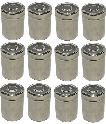 Dynore 12 Mini Container Steel Silver Utility Container ( Set of 12 )