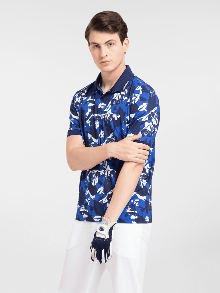 AH Ultra - Blue Tropical Maze Polo