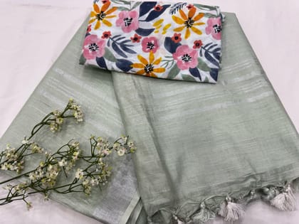 Handloom Cotton linen Saree