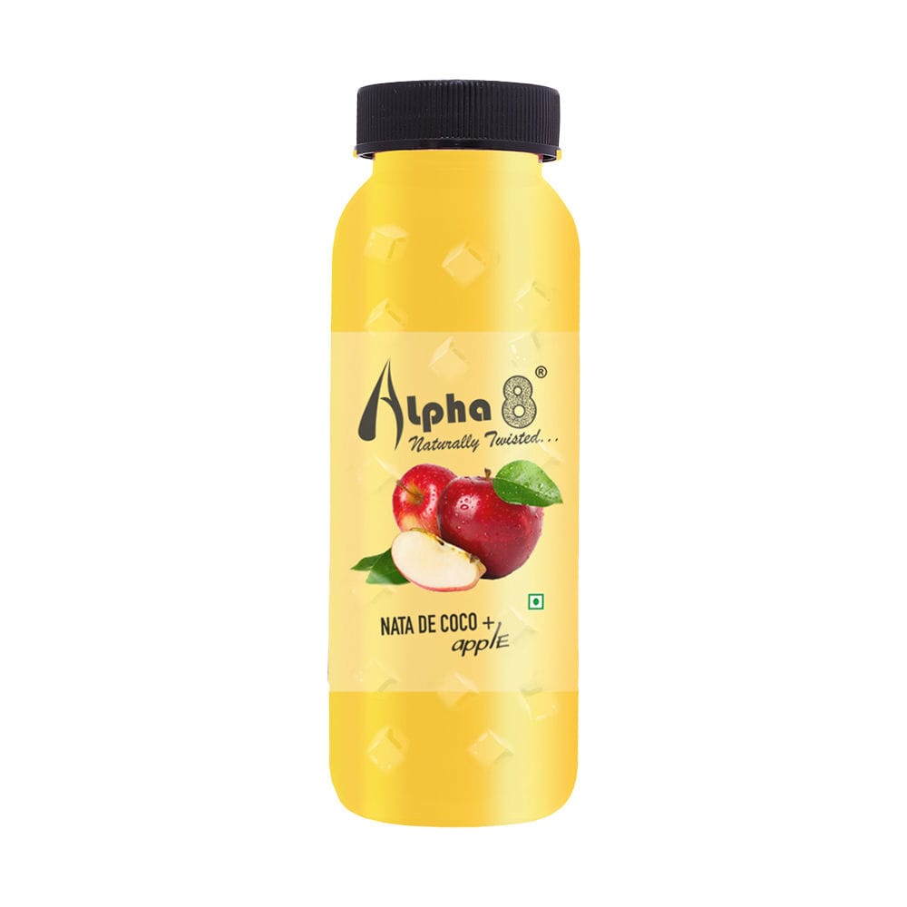 Alpha 8 Apple Juice With Nata De Coco, 200 ml - Pack of 12