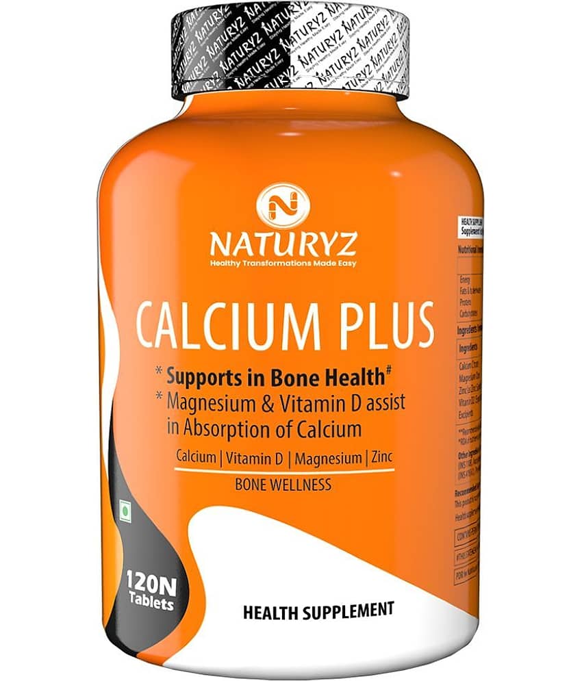 NATURYZ Calcium Plus with Calcium Citrate, Vitamin D, zinc, Magnesium for Bone Health - 120 Tablets