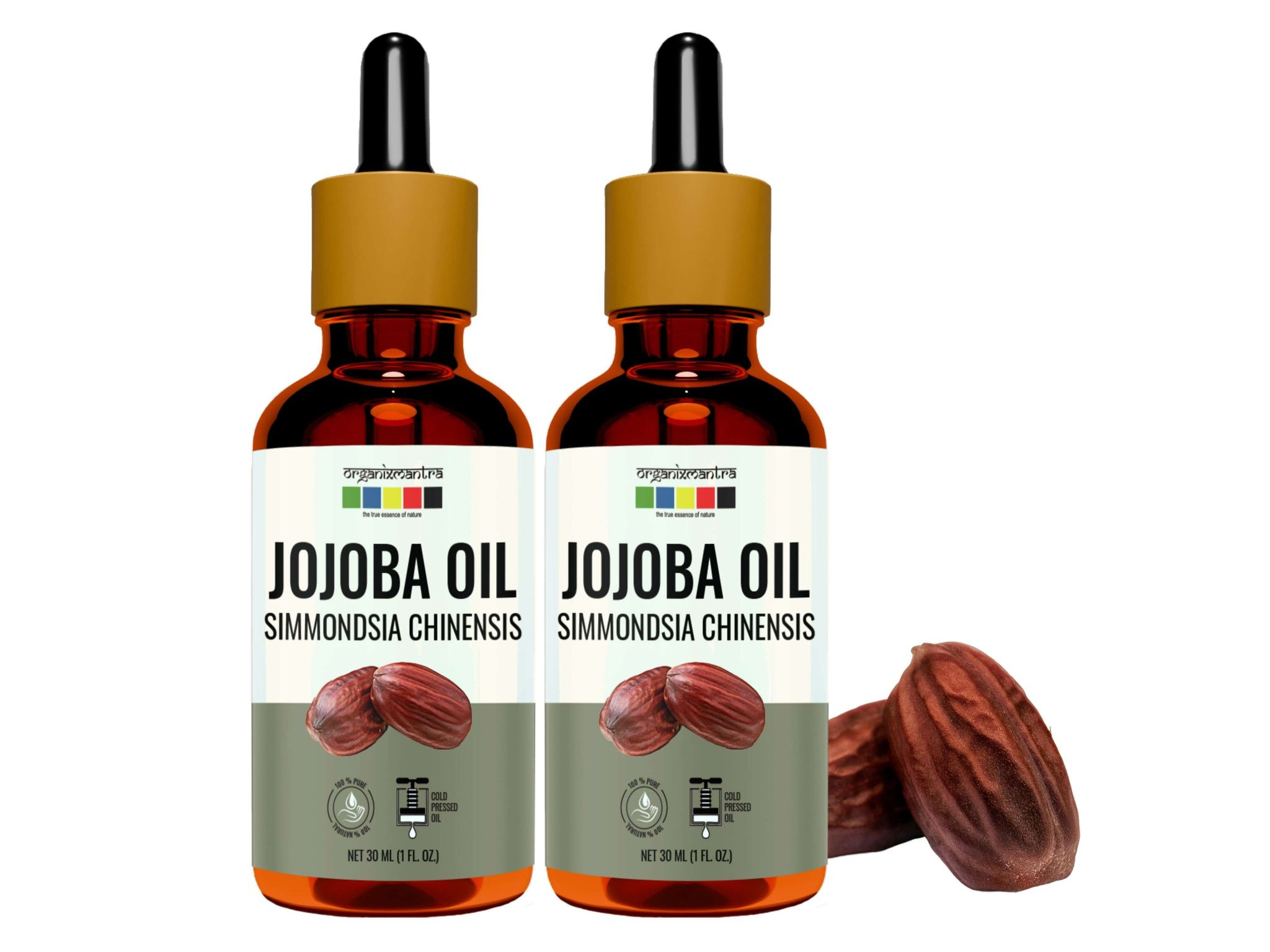Organix Mantra Jojoba Oil, Cold Pressed Organic Oil ( Pack Of 2) - 60 Millilitre
