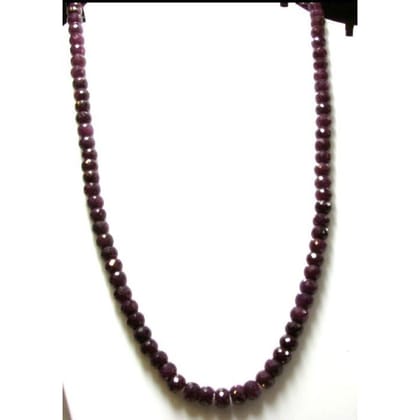 295Ct Round Faceted Ruby Beads single strand Necklace