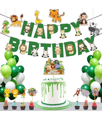 Unicron Theme Birthday Banner + 1 pc. Cake Topper+ 6 Pc. Cutout+ 6 Pc. Cupcake Topper+ 30 Metallic Balloon (Pastal Multicolor) Birthday Decorations Kit, Birthday Decoration items, Birthday Balloon Decoration Combo For Boys, Girls, Kids.