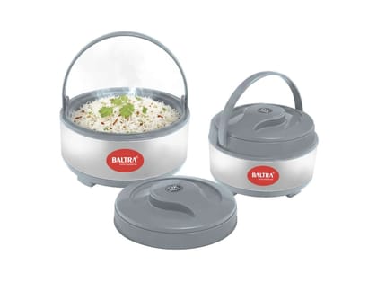 BALTRA Set of 2 Cheris Casserole Set with Lid (1000ml, 1500ml) Insulated Hot Pot