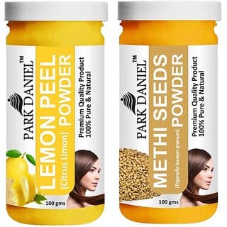 PARK DANIEL Pure & Natural Lemon Powder & Methi Powder Combo Pack of 2 Bottles of 100 gm (200 gm ) (200 ml)