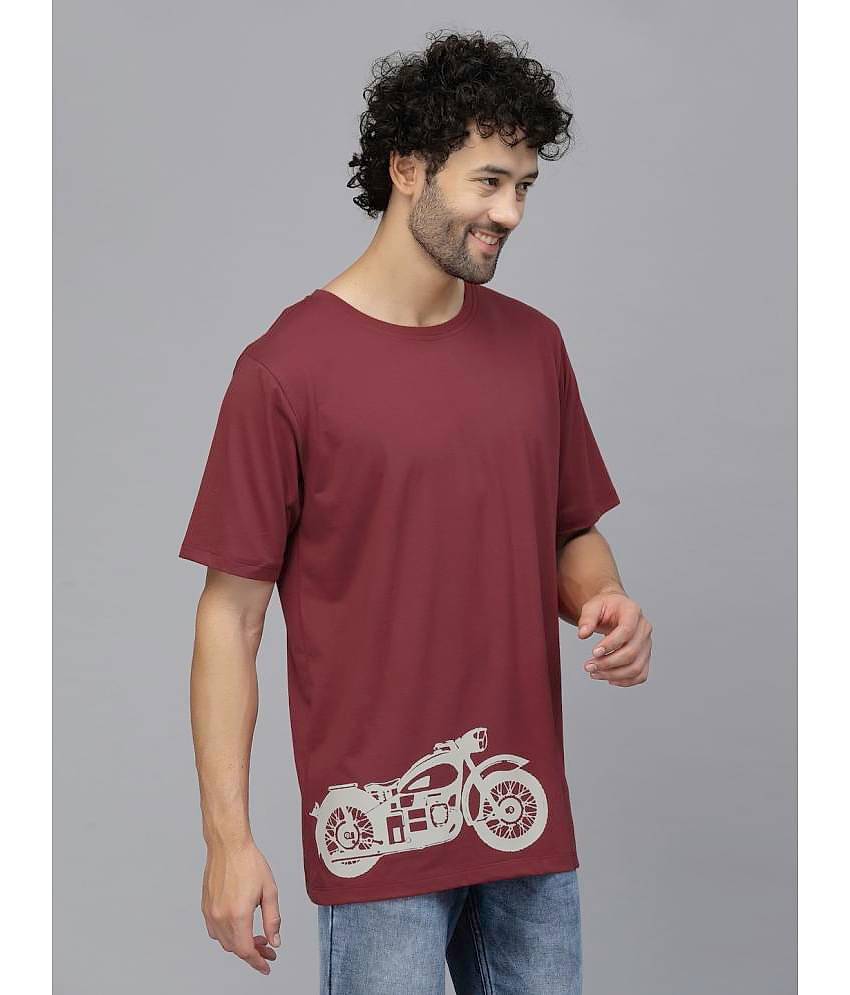 Rigo Pack of 1 100% Cotton Oversized Fit Men's T-Shirt ( Red )