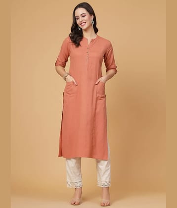Pistaa Cotton Solid Straight Women's Kurti - Green ( Pack of 1 )
