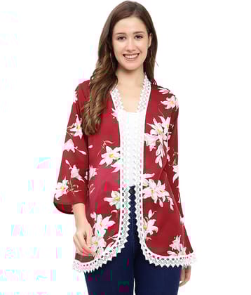 GALWIZ Crepe Shrugs - Maroon Single