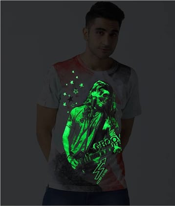 Huetrap Cotton White Printed T-Shirt