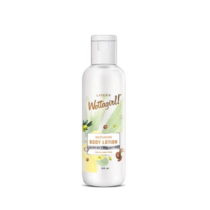 Layer'r Wottagirl Moisturizing Body Lotion with extracts of Olive Oil and Shea Butter with a Non-Sticky Formula for All Skin Types 100 ml