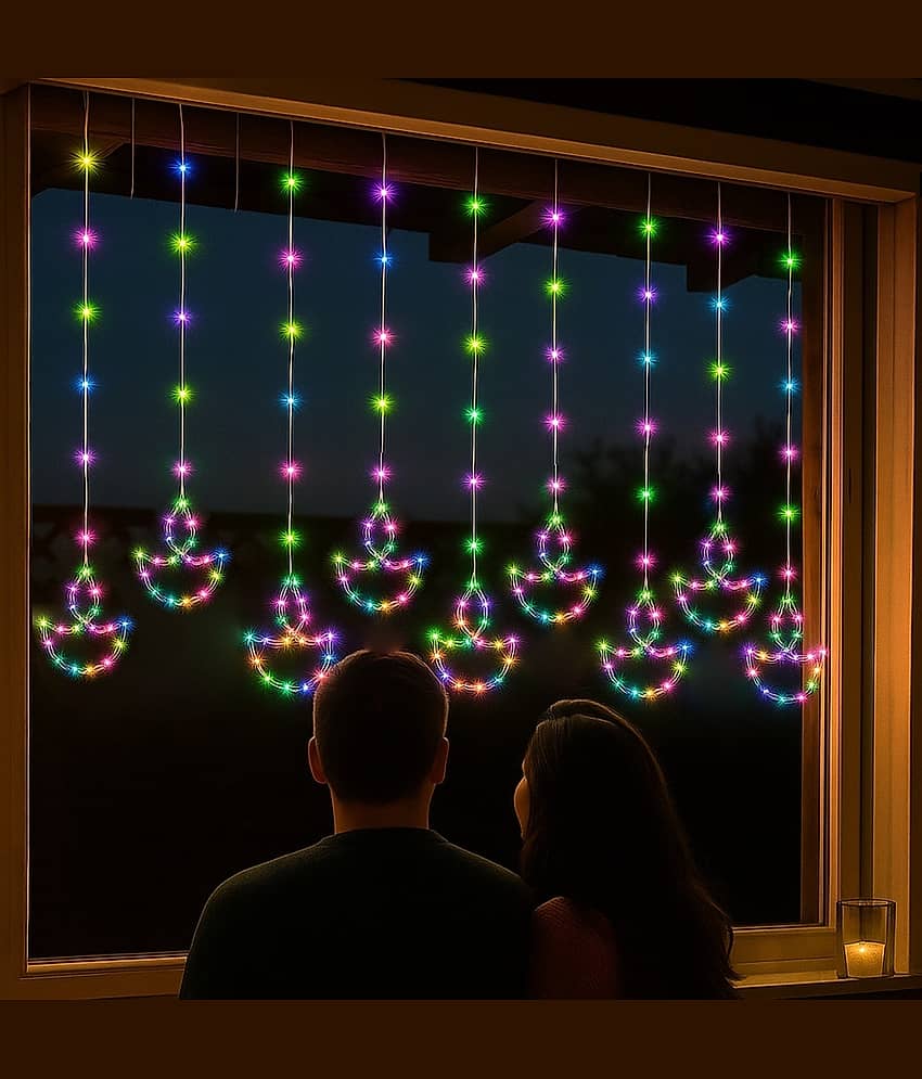 MIRADH Multicolor 2Mtr Curtain String Light ( Pack of 1 )