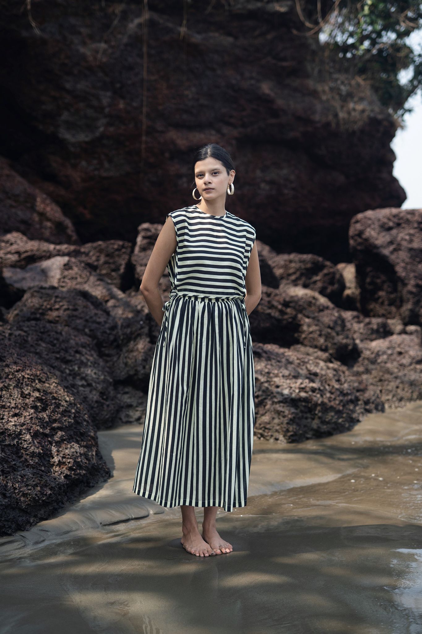 Wrap Top (Black & White)-S