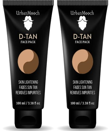 UrbanMooch DeTan Face Pack for Tan Removal Cleanser 200 g Pack of 2