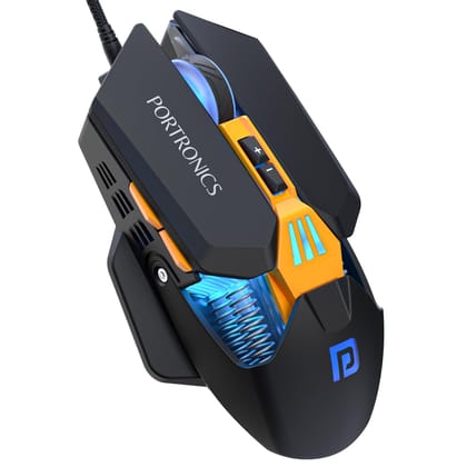 Portronics Vader 2.0 Wired Gaming Mouse With 7 Programmable Button Control, Adjustable DPI Upto 7100 Gaming Grade, 10 Million Clicks, RGB LED Lights, Ultra-Responsive 7000fps,1.5M Cable (Black)