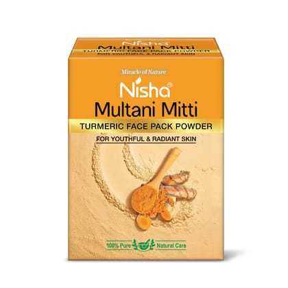 Nisha Multani Mitti Turmeric Face Pack Powder 100g, Fuller’s Earth Powder, Natural Oil Control, Acne & Tan Removal