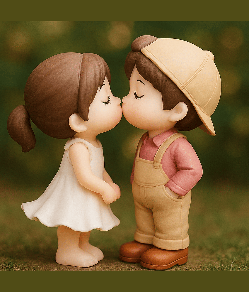 Exopick Cute Kissing Couple Miniature- 5.5 cm Height, Perfect for Gifting