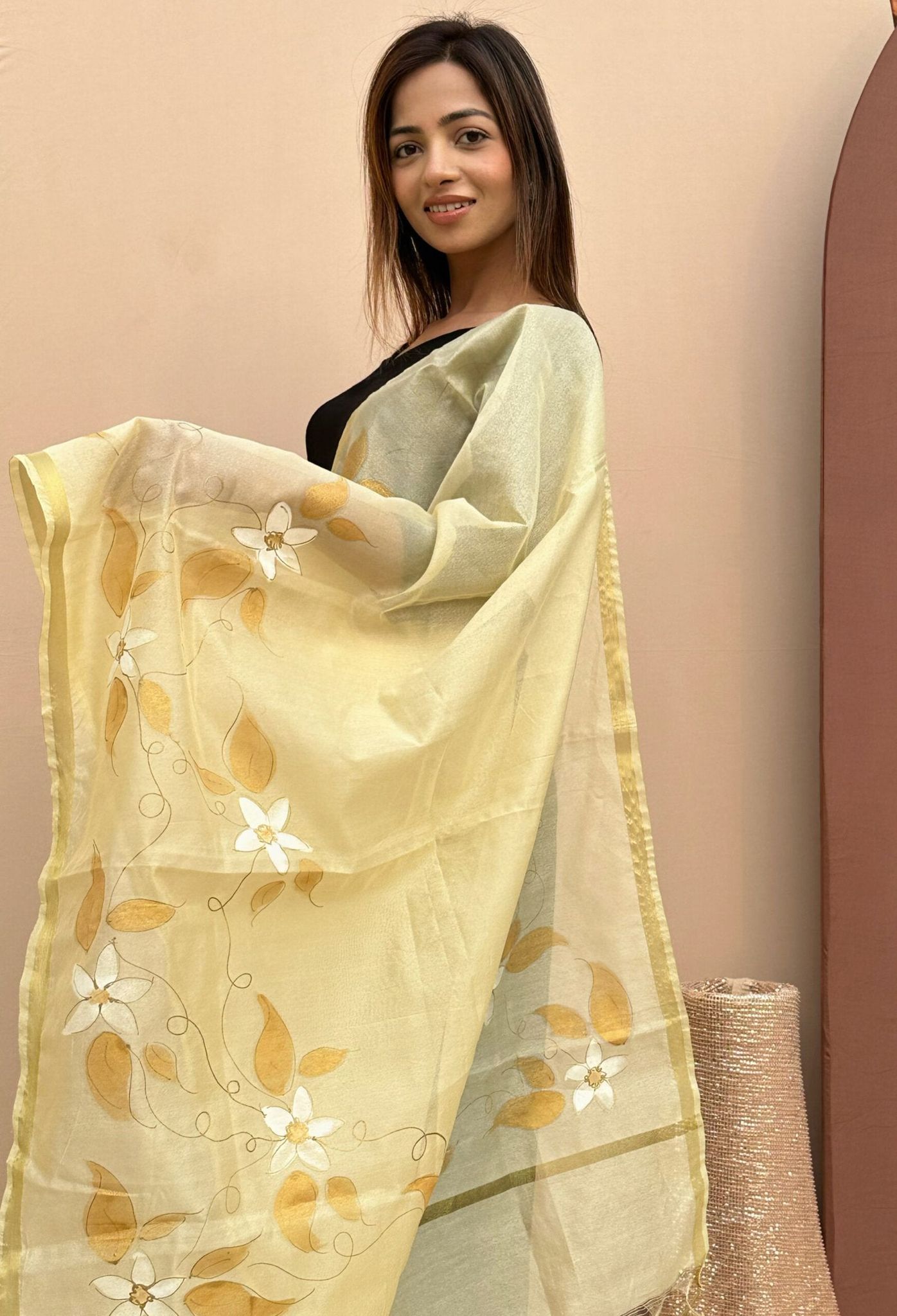 Yellow Poly Silk Dupatta