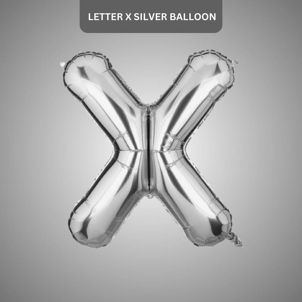 Silver Alphabet X Balloon 16" - Party and Festive Needs | Buy online on ZillyBuy