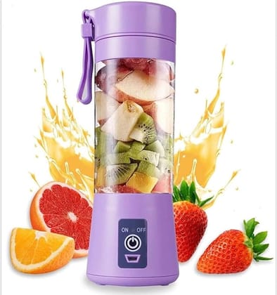 Rechargeable Hand Juicer, 6 Blade Portable Electric Mini USB Multi Color Bottle Blender, Fruit Juice Maker (Multicolor)